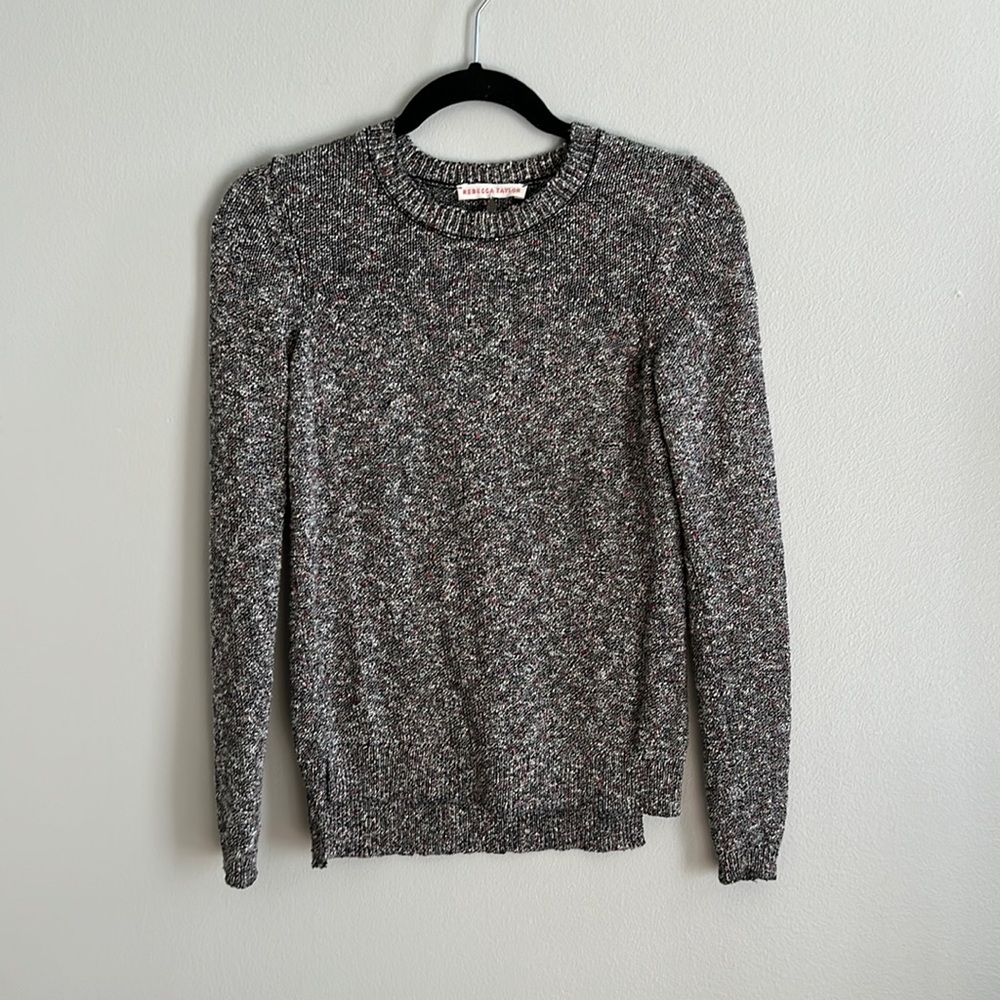 REBECCA TAYLOR Classic Multi Color Knit Sweater Top sz XS - Picture 3 of 10